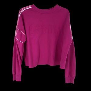 No Boundaries DIY Cropped Sweat Shirt Plus SZ 3X; 3D Spellout; Barbiecore